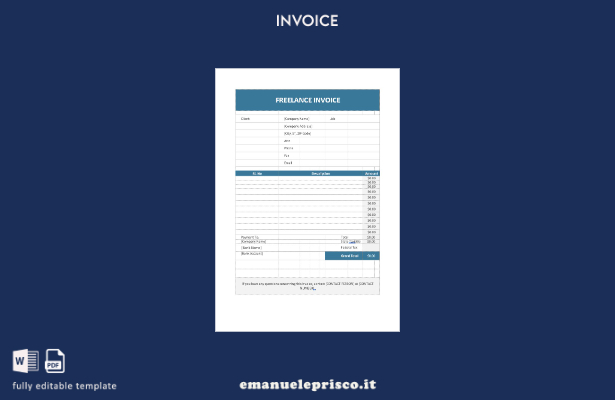 modello di fattura freelance gratuito in stile verificato